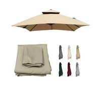 Tela for Sombrilla De Patio Con Brazo Lateral Repuesto for Toldo De Sombrilla Voladiza Cuadrada De 8 Varillas Parasol Resistente Con Protección UV for Jardín(Khaki,3x3.0m)