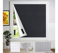 Tela opaca de 300 x 145 cm – Estor opaco portátil – Cortinas opacas temporales con cierre de velcro – Cinta métrica suave – Cortinas opacas con tiras autoadhesivas