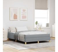 Tela suave diseño moderno somier con colchón Gris Claro 160x200 cm | Cama tipo Box Spring con colchón Gris Claro 160x200 cm tela King Size Sommier tapizado con base de madera y patas de acero