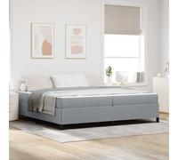 Tela y madera aglomerada elegante rectangular Gris Claro 200 x 200 cm | Cama Tipo Box Spring Gris Claro 200x200 cm Tela y Madera con Colchón de Muelles Ensacados, Base Fija Resistente, Sommier para