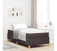 Tela y madera minimalista dormitorio contemporáneo 203 x 100 x 55 cm marrón | Estructura de Cama Marrón Oscuro 100x200 cm con Colchón Tela, Base Robusta con Almacenamiento, Camas Individuales Modernas