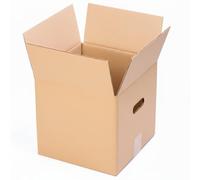 Telecajas | 10 cajas 31 x 31 x 31 cm | Cajas de cartón robustas con asas para mudanza o envío | Ideal para platos, sombreros y revistas | Pack de 10