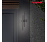 Telefunken Aplique LED exterior Graz indirecto 2 luces negro