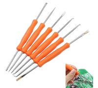 Telituny Herramienta de asistencia para soldadura, 6 paquetes kits ayuda soldadura metal placa de circuito Juego de herramientas de soldadura precisa cepillo raspador tenedor gancho punzón(naranja)