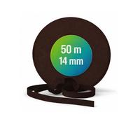 TELKES - Cinta Recogedor de Persiana Enrollable color Bronce 14 mm x 50 m - Cuerda de Repuesto de Toque Suave y Rigido - Resiste Rayos UV y Abrasion (Bronce 14mm, 50 metros)