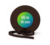 TELKES - Cinta Recogedor de Persiana Enrollable color bronce 18 mm x 50 metros - Cuerda de Repuesto de Toque Suave y Rigido - Resiste Rayos UV y Abrasion (Bronce 18mm, 50 metros)