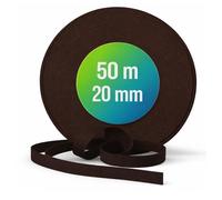 TELKES - Cinta Recogedor de Persiana Enrollable color Bronce 20 mm x 50 m - Cuerda de Repuesto de Toque Suave y Rigido - Resiste Rayos UV y Abrasion (Bronce 20mm, 50 metros)