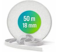 TELKES - Cinta Recogedor de Persiana Enrrollable color Blanco Pintas 18 mm x 50 m - Cuerda de Repuesto de Toque Suave y Rigido - Resiste Rayos UV y Abrasion (Blanco Pintas 18mm, 50 metros)