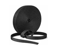 TELKES - Cinta Recogedor de Persianas Enrrollables color negra 14 mm x 50 mt - Cuerda de Repuesto de Toque Suave y Rigido - Resiste Rayos UV y Abrasion (Negro 14mm, 50 metros)