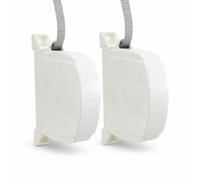 TELKES Pack 2 Recogedores de Persiana Abatible Blanco Cinta 14mm - Enrollador Exterior de Sobreponer en Pared o Marco - 2 Correas Nylon 5,5m - Recambio Universal Fabricado España (Pack 2 Blanco, 14mm)