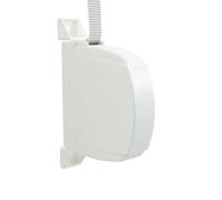 TELKES - Recogedor Plegable de Persiana Blanco Cinta 18mm Enrollador Abatible Exterior de Sobreponer en Pared o Marco de Ventana Recambio Universal Reparable Correa Nylon 5,5 m Incluida (Blanco, 18mm)
