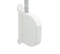 TELKES - Recogedor Plegable de Persiana Blanco Cinta 20mm Enrollador Abatible Exterior de Sobreponer en Pared o Marco de Ventana Recambio Universal Reparable Correa Nylon 5,5 m Incluida (Blanco, 20mm)