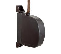 TELKES - Recogedor Plegable de Persiana Marron Cinta 18mm Enrollador Abatible Exterior de Sobreponer en Pared o Marco de Ventana Recambio Universal Reparable Correa Nylon 5,5 m Incluida (Marron, 18mm)