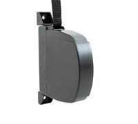 TELKES - Recogedor Plegable de Persiana Negro Cinta 18mm Enrollador Abatible Exterior de Sobreponer en Pared o Marco de Ventana Recambio Universal Reparable Correa Nylon 5,5 m Incluida (Negro, 18mm)