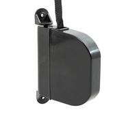 TELKES - Recogedor Plegable de Persiana Negro Cinta 20mm Enrollador Abatible Exterior de Sobreponer en Pared o Marco de Ventana Recambio Universal Reparable Correa Nylon 5,5 m Incluida (Negro, 20mm)