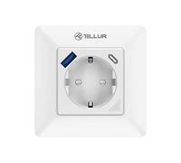 TELLUR SMART Enchufe Inteligente Alexa, Enchufe WiFi de Pared, 3600W, 16A, PD USB-C 20W, USB-A 18W, Remoto por APP y Voz, Toma WiFi Compatible con Alexa, Google y Siri Shortcuts, Monitoreo de Energía