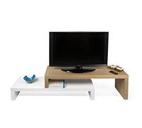 TemaHome Cliff Mobile Porta TV, madera, roble y blanco, 125 x 38 x 20 cm