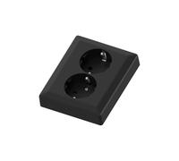 Temolink Doble Enchufe Schuko Empotrable, Toma de Corriente de Pared, 250 V 16 A, Base de Enchufe para Interior, 103 × 84 mm, Negro