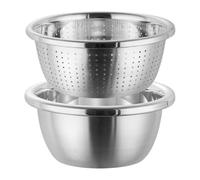 TEMPNAP Colador de Cocina de Acero Inoxidable Resistente y Seguro con Cesta de Drenaje para Verduras y Sopas, Adecuado para Uso en Cocina y Microondas, 1 Set