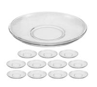 TEMPNAP Juego de 12 Platos Transparentes de Vidrio Redondos para Aperitivos y Pasteles Diseño Apilable y Ahorro de Espacio, Adecuado para Buffets y Fiestas