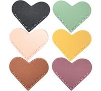 TEMPNAP Marcadores de Cuero en Forma de Corazón 6piezas Mini Portátiles para Marcar Capítulos Diseño Clásico y Uso en Recompensas Escolares