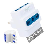 TEMPO DI SALDI 3 prácticos adaptadores Triple enchufe con enchufe bipaso 16A/10A universal