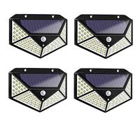 tempo di saldi Cuatro focos de energía solar al aire libre con 100 LED y sensor crepuscular