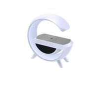 tempo di saldi - Lámpara de noche con altavoz, cargador inalámbrico, despertador integrado, USB