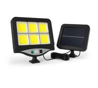 tempo di saldi Lámpara solar de exterior con sensor, ABS, foco LED con panel solar para jardín, garaje y entrada