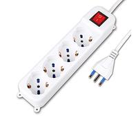 Tempo DI SALDI Regleta eléctrica con 4 plazas Schuko con Interruptor de Encendido