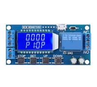 Temporizador de Circuito de Interruptor de Módulo de relé Electrónico de Akozon - Retraso de Activación de Ciclo con Pantalla LCD y Función de Parada de Emergencia - XY LJ02