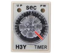 Temporizador de retardo H3Y-4 12/24VDC 220VAC con enchufe Base botón giratorio de retardo de encendido 1-60 segundos 1-60 minutos relé de tiempo de sincronización 14 pines(DC24V,5 Second)