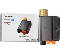 Temporizador de riego Zigbee Hydro ONE, con conexión de latón, programación adaptada a las condiciones climáticas e incluye medidor de caudal. Requiere 4 pilas AA y un hub Zigbee