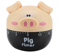 Temporizador Mecánico Cocina Diseño Cerdito, ABS Duradero, 1-55 Minutos, Sin Baterías - Fácil Uso, Alarma Sonora, Ideal para Cocina y Repostería (1234123)