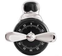 Temporizador mecánico de cocina sin 60 minutos para cocina, temporizador | Mecánico, no requiere cambio de batería, sonido de alarma fuerte, imán fuerte, diseño blanco y negro