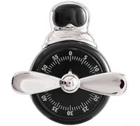 Temporizador mecánico magnético para cocina, no para batería, alarma fuerte para cocinar, hornear, temporizador de huevo, estilo vintage, color blanco, 10 cm (negro)