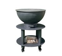 TempoStyle-Barbacoa de Carbón y Madera Stromboli | Parrilla Redonda de Maple Corten de Maple para Jardín y exterior con Parrilla de cocina de Maple inoxidable 316 sp.1cm, portátil con Ruedas (antracit