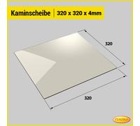 Temprix Vidrio de Chimenea y Estufa Placa de Horno Universal 320 x 320 x 4mm