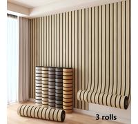 TEMU 1/2/3 Rollos de Papel Tapiz 3D con de Madera en Relieve - ¡ tu ! Autoadhesivo con Fácil Aplicación de Pelar y Pegar | Diseño de para , de TV y Pared de | Decoración para el Hogar con
