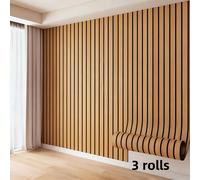 TEMU 1/2/3 Rollos de Papel Tapiz con de Madera en Relieve - ¡ ! Autoadhesivo con Fácil Aplicación de Pelar y Pegar | Diseño de para , de TV y Pared de | Decoración para el Hogar con Acabado