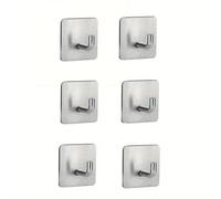TEMU 1/2/4/6/12pcs Ganchos adhesivos de servicio pesado, ganchos para toallas, ganchos adhesivos, colgadores de pared, ganchos adhesivos de acero inoxidable impermeables para baño, cocina, hogar