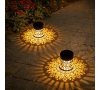 TEMU 1/2/4 Lámpara de Mesa Solar de Metal | Luz Nocturna de Proyección de , Hierro | Farol Solar de Pared/Colgante/Mesa | Decoración de para Exteriores | Para Escritorio, Patio, de Jardín y Jardín