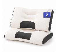 TEMU 1/2 Almohadas Cervicales Ergonómicas 61 × 38 cm, Almohada para Aliviar el Dolor de Cuello, Ideal para Dormir de y , Favorece un