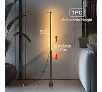TEMU 1-2 piezas Lámpara de pie de esquina estilo nórdico, altura ajustable, lámpara LED de esquina, iluminación ideal para salas de estar, dormitorios y salas de juegos