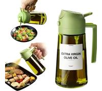 TEMU 1/2pcs 473ml Dispensador de Aceite de Oliva de Vidrio /Negro - Botella de Aceite y Pulverizador de Cocina con de Automática y Pegatinas de Etiquetas (Bloqueo de Luz)