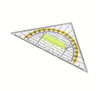TEMU 1/2pcs Regla de Plástico Triangular Versátil Transparente, Transportador Irrompible para Oficina y de Matemáticas