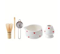 TEMU 1/3/4/5 piezas de tazones de matcha con forma de , con boquillas y juego de de matcha, un juego de té para amantes del matcha y principiantes, un regalo ideal para de San Valentín, y de la