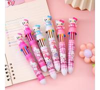 TEMU 1/3/6/9 piezas de Sanrio Hello Kitty, bolígrafo retráctil multicolor de 0.5 mm pulgadas con figura de Hello Kitty, para , 1 pieza de estilo aleatorio