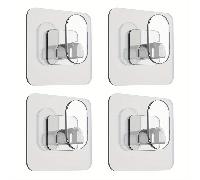 TEMU 1/4 piezas Ganchos autoadhesivos para cocina y baño, tamaño grande, fuertes e , diseño transparente, ganchos adhesivos con capacidad de carga