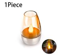 TEMU 1/6pcs Lámpara LED de vela solar exterior acero inoxidable, luz , decoración navideña al , carga solar 600mAh, luz nocturna de velas solares, artículo para , llama simulada, luces de